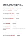PNB 2265 Exam 1 questions 2026 Exam Questions and verified Answers &period;