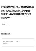 NYSOH ASSISTORS EXAM 2026 &vert; REAL EXAM QUESTIONS AND CORRECT ANSWERS &vert; VERIFIED ANSWERS &vert; UPDATED VERSION &vert; GRADED A&plus;