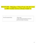 BCACP 2026 - Managing a Clinical Exam with all Correct & 100&percnt; Verified Answers &vert;Already Graded A&plus;
