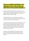 WGU D220 NURSING INFORMATICS 300 QUESTION ACTUAL STUDY GUIDE 2026 QUESTIONS WITH SOLUTIONS GRADED A&plus;