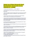 Florida Laws & Rules Chiropractic Board Real Questions and Accurate Answers Collection &lpar;A&plus;&comma; verified&rpar;
