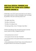 WGU D265 CRITICAL THINKING 2026 COMPLETE TEST PAPER WITH CORRECT ANSWERS GRADED A&plus;