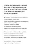 PHYSICAL EDUCATION PAPER 2 FACTORS AFFECTING OPTIMAL PERFORMANCE IN PHYSICAL ACTIVITY AND SPORT ACTUAL EXAM PAPER 2026 QUESTIONS WITH SOLUTIONS GRADED A&plus;