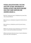 PHYSICAL EDUCATION PAPER 2 FACTORS AFFECTING OPTIMAL PERFORMANCE IN PHYSICAL ACTIVITY AND SPORT EXAM PREP 2026 STUDY GUIDE QUESTIONS AND ANSWERS GRADED A&plus;