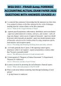 WGU D551 - FRAUD & FORENSIC ACCOUNTING ACTUAL EXAM PAPER 2026 QUESTIONS WITH ANSWERS GRADED A&plus;