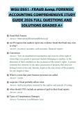 WGU D551 - FRAUD & FORENSIC ACCOUNTING COMPREHENSIVE STUDY GUIDE 2026 FULL QUESTIONS AND SOLUTIONS GRADED A&plus;