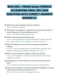 WGU D551 - FRAUD & FORENSIC ACCOUNTING FINAL TEST 2026 QUESTIONS WITH CORRECT ANSWERS GRADED A&plus;