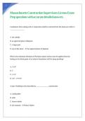 Massachusetts Construction Supervisors License Exam Prep questions with accurate detailed answers
