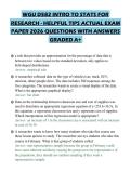 WGU D582 INTRO TO STATS FOR RESEARCH - HELPFUL TIPS ACTUAL EXAM PAPER 2026 QUESTIONS WITH ANSWERS GRADED A&plus;