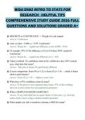 WGU D582 INTRO TO STATS FOR RESEARCH - HELPFUL TIPS COMPREHENSIVE STUDY GUIDE 2026 FULL QUESTIONS AND SOLUTIONS GRADED A&plus;