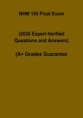 NHM 195 Final PDF &ndash; Exam Questions&comma; Answers & Complete Study Guide