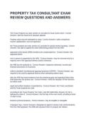 PROPERTY TAX CONSULTANT EXAM REVIEW QUESTIONS AND ANSWERS