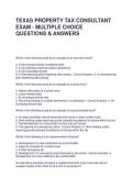 TEXAS PROPERTY TAX CONSULTANT EXAM - MULTIPLE CHOICE QUESTIONS & ANSWERS