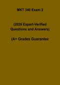 MKT 340 Exam 2 PDF &ndash; Marketing Study Guide&comma; Questions & Answers