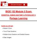 BIOD 152 Module 5 Exam &lpar;2026&sol;2027&rpar; &vert; Human Anatomy & Physiology II &vert;Portage Learning&lpar;PDF&rpar;