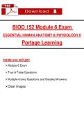 BIOD 152 Module 6 Exam &lpar;2026&sol;2027&rpar; &sol; Essential A&P II &sol; Portage Learning &lpar;PDF&rpar;