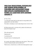 WGU D307 EDUCATIONAL PSYCHOLOGY AND HUMAN DEVELOPMENT OF CHILDREN AND ADOLESCENTS EXAM NEW UPDATE COMPREHENSIVE TEST PAPER 2026 QUESTIONS WITH ANSWERS GRADED A&plus;