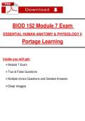 BIOD 152 Final Exam &lpar;2026&sol;2027&rpar; &vert; Human Anatomy & Physiology II &vert; Portage Learning &lpar;PDF&rpar;