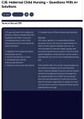 CJE&colon; Maternal Child Nursing &ndash; Questions With A&plus; Solutions
