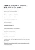 Chem 112 Exam 1 WVU Questions With 100&percnt; Verified Answers