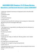 IAHCSMM CER Chapters 13&ndash;15 Exam Review &lpar;2026&sol;2027&rpar; &ndash; Questions and Revised Answers Latest Study Guide