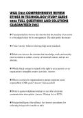 WGU D333 COMPREHENSIVE REVIEW ETHICS IN TECHNOLOGY STUDY GUIDE 2026 FULL QUESTIONS AND SOLUTIONS GUARANTEED PASS
