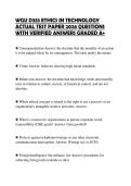 WGU D333 ETHICS IN TECHNOLOGY ACTUAL TEST PAPER 2026 QUESTIONS WITH VERIFIED ANSWERS GRADED A&plus;
