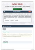 NUR125 EXAM 4 170&plus; &lpar;Latest 2026 Edition&rpar; 100&percnt; Verified Q&A &plus; Answer Key Solutions