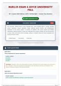 NUR125 Exam 4 Joyce University Fall 40&plus; &lpar;Latest 2026 Edition&rpar; 100&percnt; Verified Q&A &plus; Answer Key Solutions