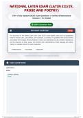 National Latin Exam &lpar;Latin III IV&comma; prose and poetry&rpar; 370&plus; &lpar;Fully Updated 2026&rpar; Exam Questions &plus; Verified & Rationalized Answers   A&plus; Graded