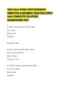 WGU D334 INTRO CRYPTOGRAPHY OBJECTIVE ASSESSMENT PRACTICE SCRIPT 2026 COMPLETE SOLUTIONS GUARANTEED PASS