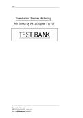 Essentials of Services Marketing 4th Edition Test Bank &lpar;Wirtz&rpar;