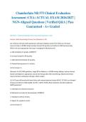 Chamberlain NR 575 Clinical Evaluation Assessment &lpar;CEA&rpar; ACTUAL EXAM 2026&sol;2027 &vert; NGN-Aligned Questions &vert; Verified Q&A &vert; Pass Guaranteed - A&plus; Graded