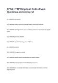 CPSA HTTP Response Codes Exam Questions and Answers