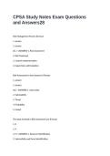 CPSA Study Notes Exam Questions and Answers