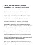 CPSA Unix Security Assessment Questions with Complete Solutions