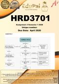HRD3701 Assignment 3 &lpar;COMPLETE ANSWERS&rpar; Semester 1 2026 - DUE 16 April 2026