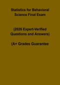 Statistics for Behavioral Science Final Exam PDF &ndash; Study Guide & Practice Questions