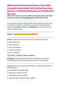 SAR Tech III Final Exam Practice Test 2026 &vert; Complete Study Guide with Verified Questions&comma; Answers & Detailed Rationales for Certification Success