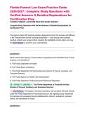 Florida Funeral Law Exam Practice Guide 2026&sol;2027 &vert; Complete Study Questions with Verified Answers & Detailed Explanations for Certification Prep