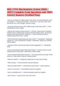 WGU C785 Biochemistry &lpar;Latest 2026 &sol; 2027&rpar; Complete Exam Questions and 100&percnt; Correct Answers &lpar;Verified Pass&rpar;