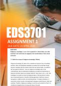 EDS3701 Assignment 1 Semester 1 ANSWERS 2026 - Due 24 April 2026