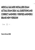 MEDICAL GAS 6010 INSTALLERS EXAM ACTUAL EXAM 2026 &vert; ALL QUESTIONS AND CORRECT ANSWERS &vert; VERIFIED ANSWERS &vert; BRAND NEW VERSION&excl;