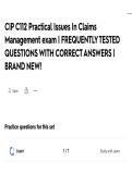 CIP C112 EXAM ACTUAL EXAM 2026 &vert; PRACTICAL ISSUES IN CLAIMS MANAGEMENT EXAM &vert; ALL QUESTIONS AND CORRECT ANSWERS &vert; UPDATED VERSION&excl;