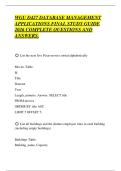 WGU D427 DATABASE MANAGEMENT APPLICATIONS FINAL STUDY GUIDE 2026 COMPLETE QUESTIONS AND ANSWERS&period;