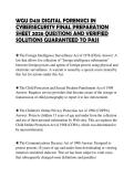 WGU D431 DIGITAL FORENSICS IN CYBERSECURITY FINAL PREPARATION SHEET 2026 QUESTIONS AND VERIFIED SOLUTIONS GUARANTEED TO PASS