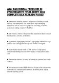 WGU D431 DIGITAL FORENSICS IN CYBERSECURITY FINAL SCRIPT 2026 COMPLETE Q&A ALREADY PASSED