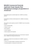 MDARD Commercial Pesticide Applicator Exam Aquatic Pest Management &lpar;Category 5&rpar; Questions & Answers
