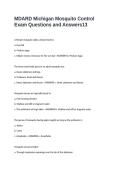 MDARD Michigan Mosquito Control Exam Questions and Answers