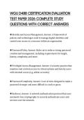 WGU D488 CERTIFICATION EVALUATION TEST PAPER 2026 COMPLETE STUDY QUESTIONS WITH CORRECT ANSWERS
